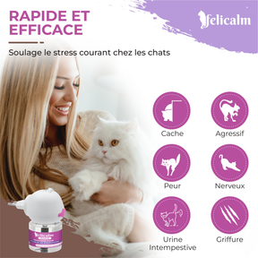 Felicalm – 1 Diffuseur et 1 recharge de Phéromones apaisantes chat et chaton – Anti-stress