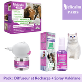 Pack Phéromone Chat –1  Spray + 1 Diffuseur et une Recharge Anti-Stress chat  | Felicalm