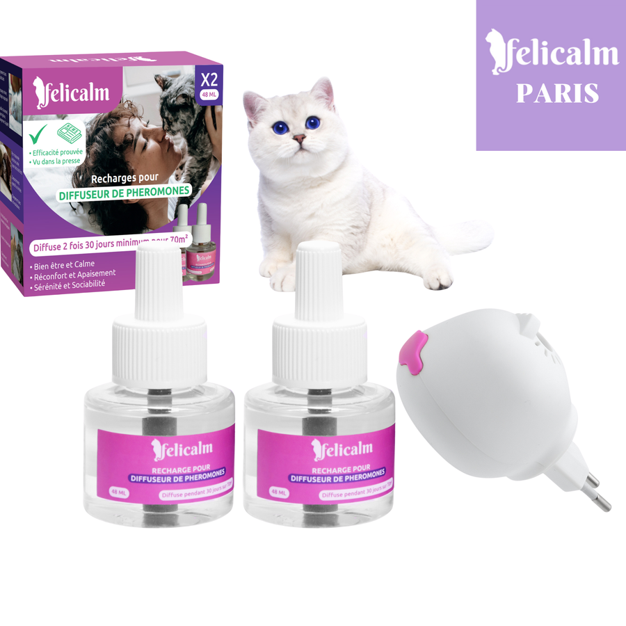 Pack Découverte  : 2 recharges phéromones + 1 diffuseur | Chat apaisé-Felicalm®