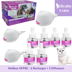 Meilleure Affaire –  3  Diffuseurs+ 6 Recharges de Phéromones Felicalm®