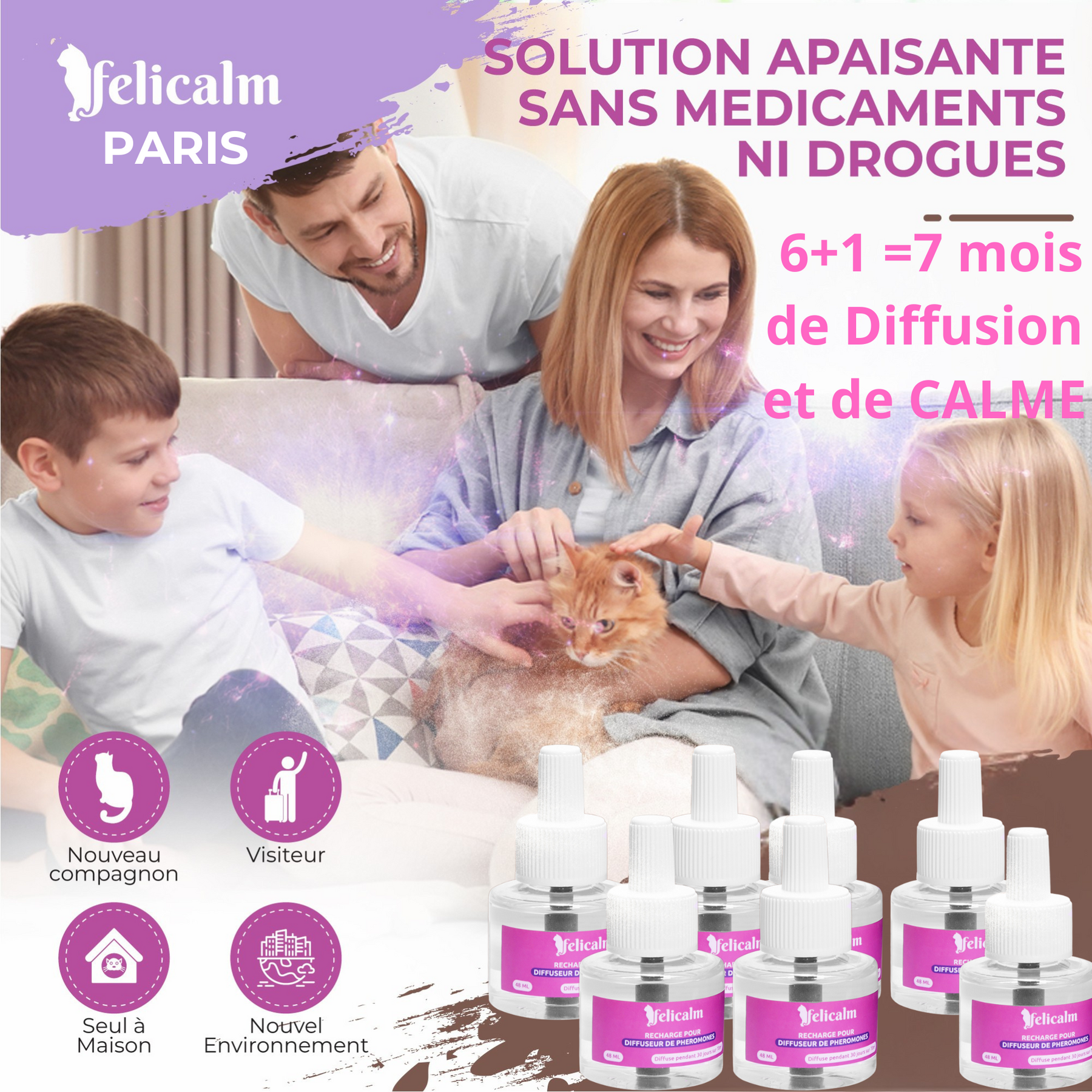 Pack Super Éco 2  Diffuseurs + 6 Recharges de Phéromones- Félicalm